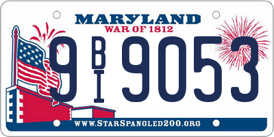 MD license plate 9BI9053