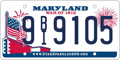 MD license plate 9BI9105
