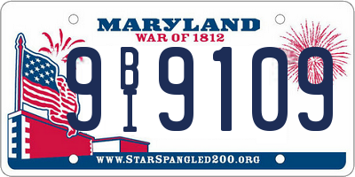 MD license plate 9BI9109