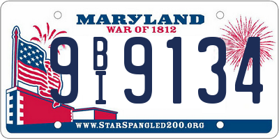 MD license plate 9BI9134