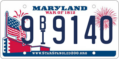 MD license plate 9BI9140