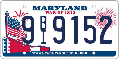 MD license plate 9BI9152