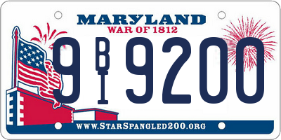 MD license plate 9BI9200