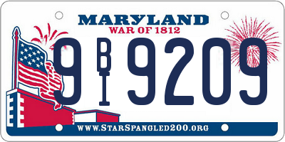 MD license plate 9BI9209
