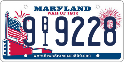 MD license plate 9BI9228