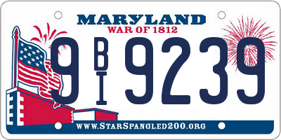 MD license plate 9BI9239