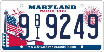 MD license plate 9BI9249
