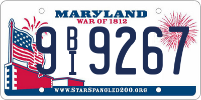 MD license plate 9BI9267
