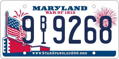 MD license plate 9BI9268