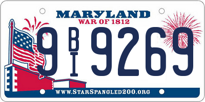 MD license plate 9BI9269
