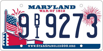 MD license plate 9BI9273