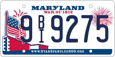 MD license plate 9BI9275