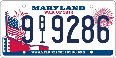 MD license plate 9BI9286