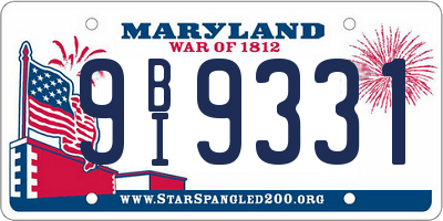 MD license plate 9BI9331