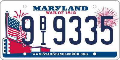 MD license plate 9BI9335