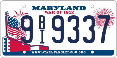 MD license plate 9BI9337