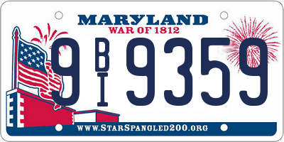 MD license plate 9BI9359