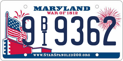 MD license plate 9BI9362