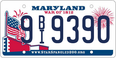 MD license plate 9BI9390