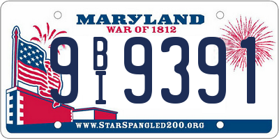MD license plate 9BI9391