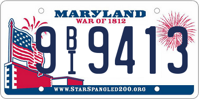 MD license plate 9BI9413