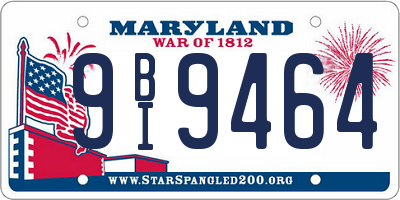 MD license plate 9BI9464