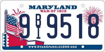 MD license plate 9BI9518