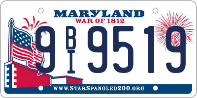 MD license plate 9BI9519