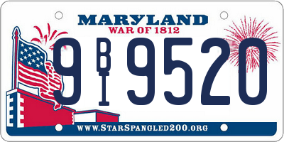 MD license plate 9BI9520