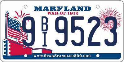 MD license plate 9BI9523
