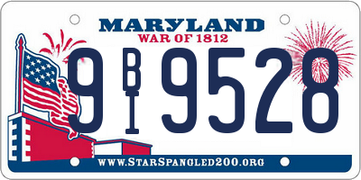 MD license plate 9BI9528