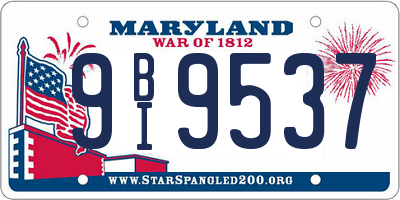 MD license plate 9BI9537
