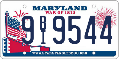 MD license plate 9BI9544