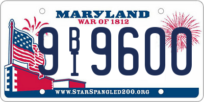 MD license plate 9BI9600