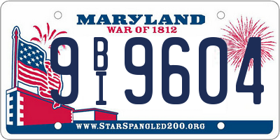 MD license plate 9BI9604