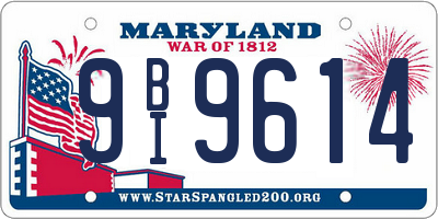 MD license plate 9BI9614