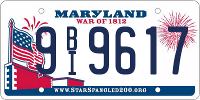 MD license plate 9BI9617