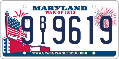 MD license plate 9BI9619