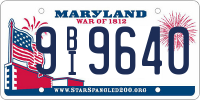 MD license plate 9BI9640