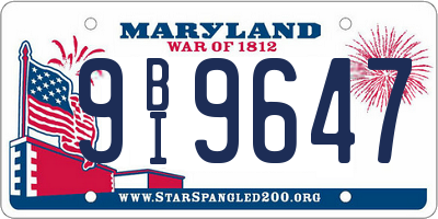 MD license plate 9BI9647