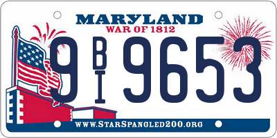 MD license plate 9BI9653