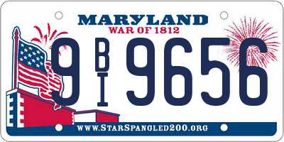 MD license plate 9BI9656