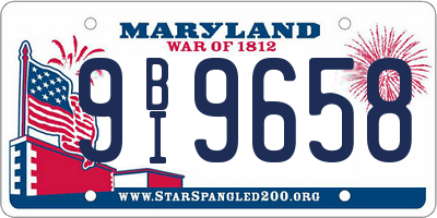 MD license plate 9BI9658