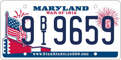MD license plate 9BI9659