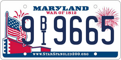 MD license plate 9BI9665