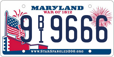 MD license plate 9BI9666