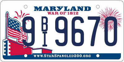 MD license plate 9BI9670