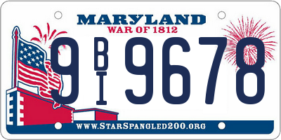 MD license plate 9BI9678