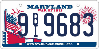 MD license plate 9BI9683
