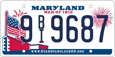 MD license plate 9BI9687